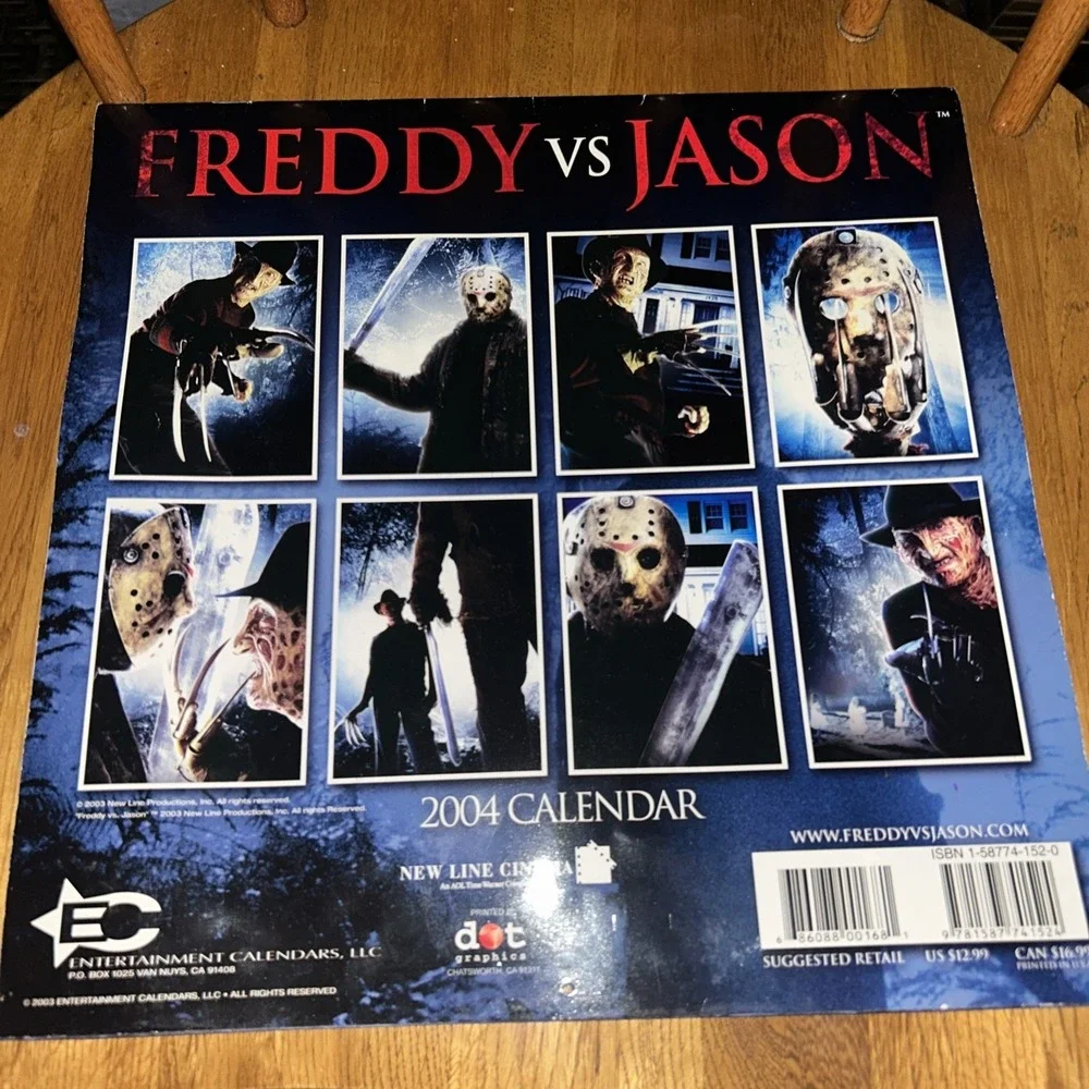 2004 Freddy Krueger vs Jason Calendar Nightmare on Elm‎ Street Friday the 13th